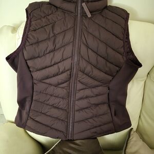 Fabletics Quilted Dark Brown Athletic Vest